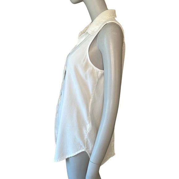 BELLA DAHL Button Front Split Back White Blouse Top Tencel Size XS - Picture 11 of 16